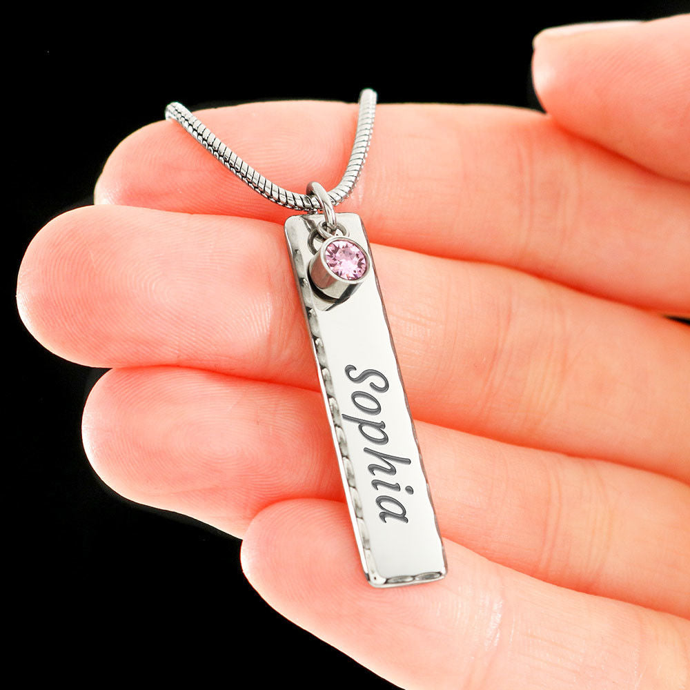 Birthstone Name Necklace