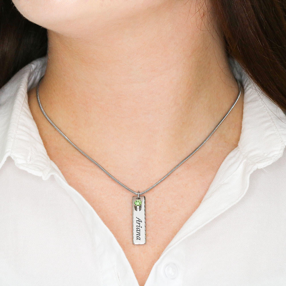 Birthstone Name Necklace